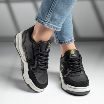 Pantofi sport dama cu talpa groasa negri MOD11756, 3, modlet.ro