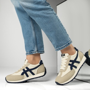 Pantofi sport dama cu talpa joasa bej cu albastru MOD13019, 2, modlet.ro