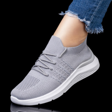 Pantofi sport dama gri cu siret MOD08186, 1, modlet.ro