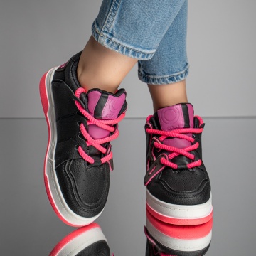 Pantofi sport dama negri cu roz MOD11666, 2, modlet.ro