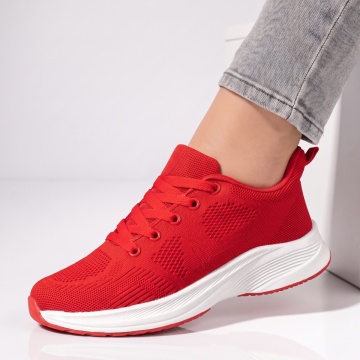 Adidasi dama, Pantofi sport dama rosii MOD03139, modlet.ro