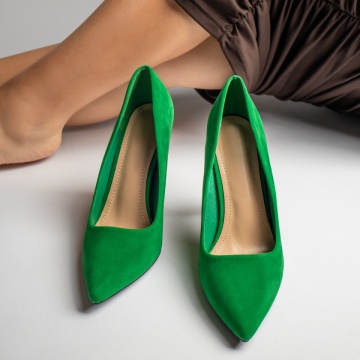 Pantofi Stiletto dama verde suede MOD13043, 4, modlet.ro
