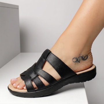 Papuci casual cu platforma negri EVA83, 3, modlet.ro