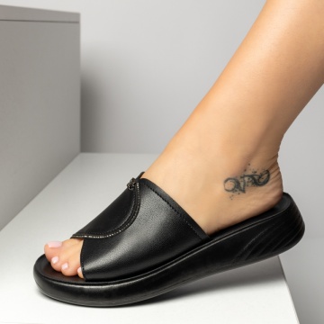 Papuci casual dama cu talpa joasa negri MIA12, 3, modlet.ro