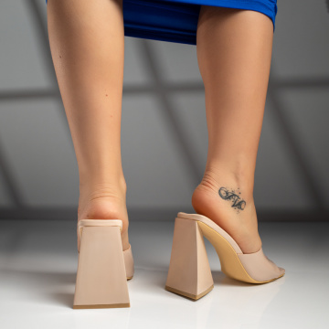 Papuci dama cu toc gros nude MOD05256, 4, modlet.ro