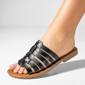 Papuci dama negri cu talpa joasa MOD11337, 1, modlet.ro