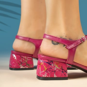 Sandale cu toc gros si bareta roz din Piele naturala MOD13963, 2, modlet.ro