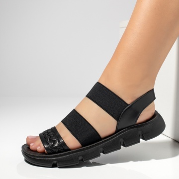 CUPON, Sandale dama cu barete elastice negre EVA39, modlet.ro
