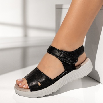 Sandale dama cu platforma negre EVA34, 3, modlet.ro