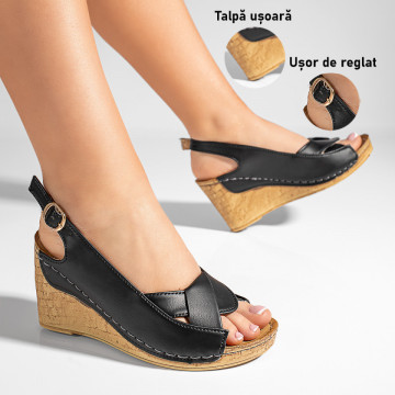 Sandale dama cu platforma negre ZEF04623, 3, zeforia.ro