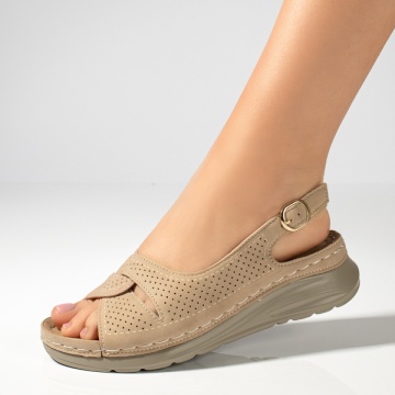 Sandale dama cu platforma si bareta bejMOD13386, 4, modlet.ro