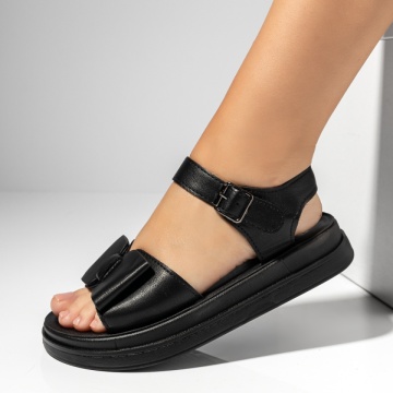 Sandale dama, Sandale dama cu talpa groasa si fundita negre MOD14333, modlet.ro