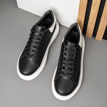 Adidasi barbati, Tenisi barbati cu siret negru cu alb MOD14024, modlet.ro