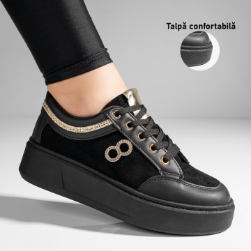 Tenisi dama negri cu talpa groasa MOD11031, 3, modlet.ro